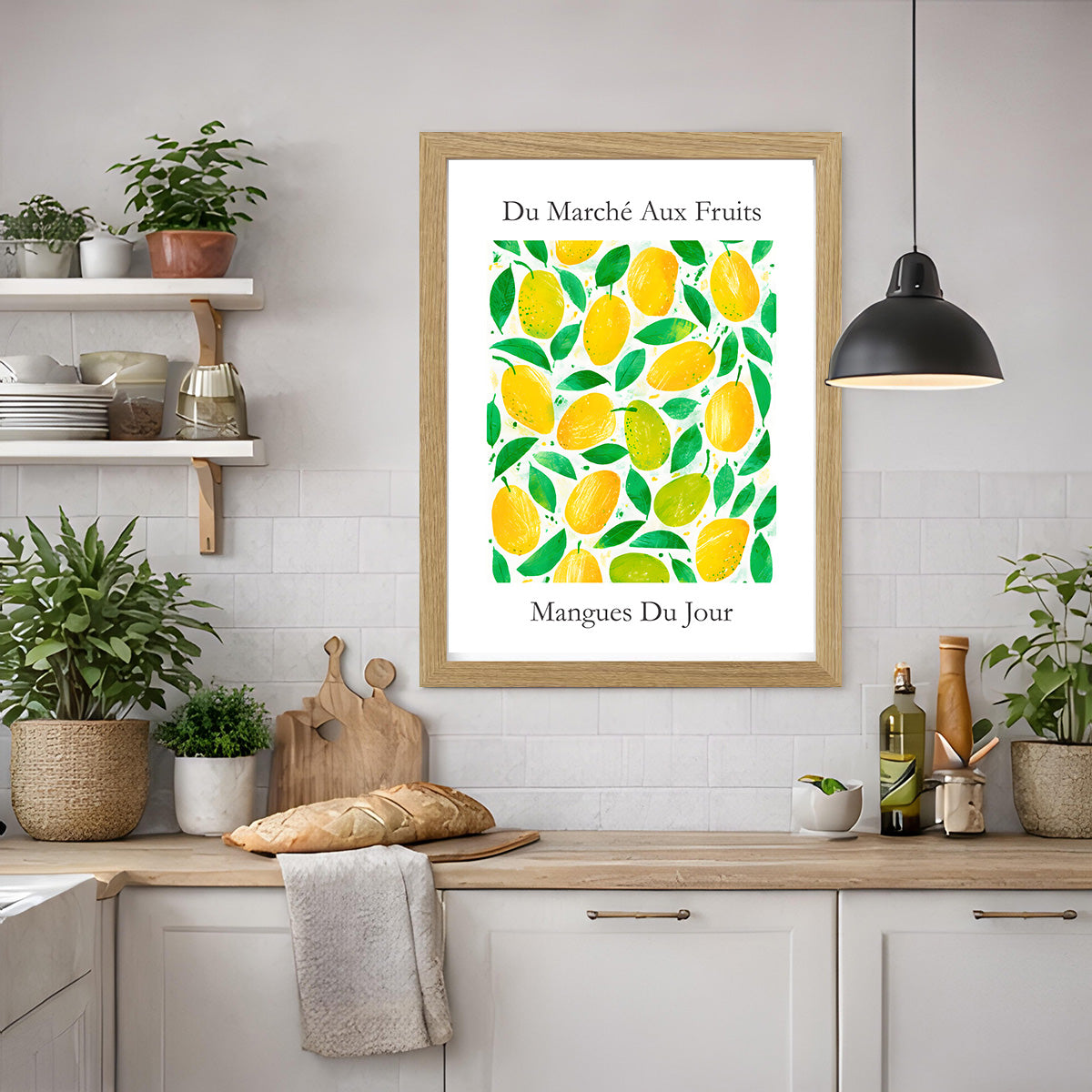No.219 Mangoes Market Art Print – French Fruit Kitchen Wall Decor (Mangues du Jour)
