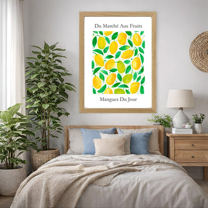 No.219 Mangoes Market Art Print – French Fruit Kitchen Wall Decor (Mangues du Jour)