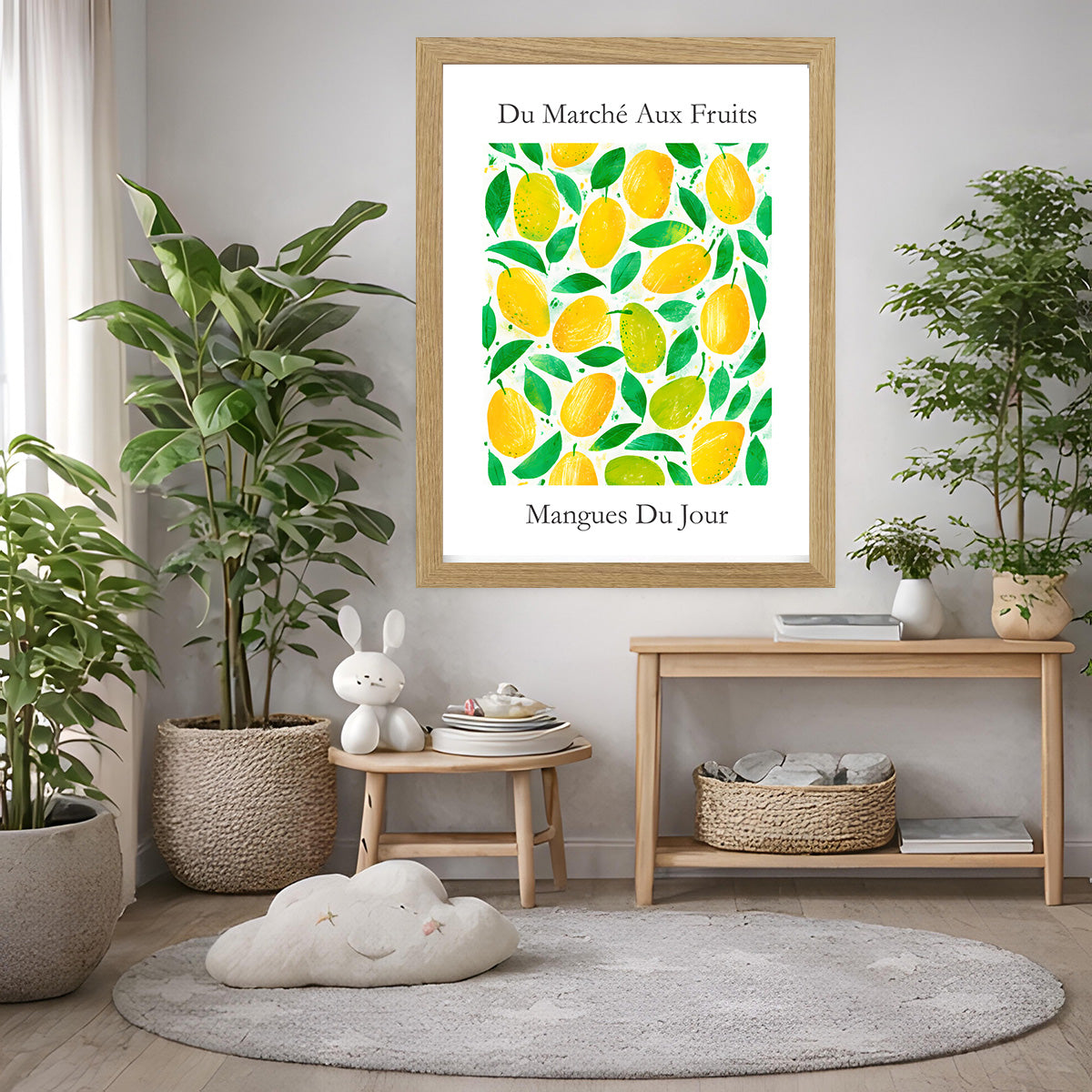 No.219 Mangoes Market Art Print – French Fruit Kitchen Wall Decor (Mangues du Jour)