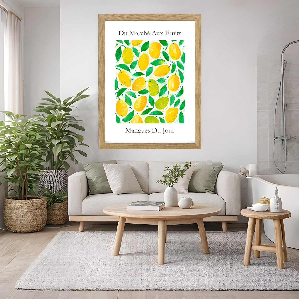 No.219 Mangoes Market Art Print – French Fruit Kitchen Wall Decor (Mangues du Jour)