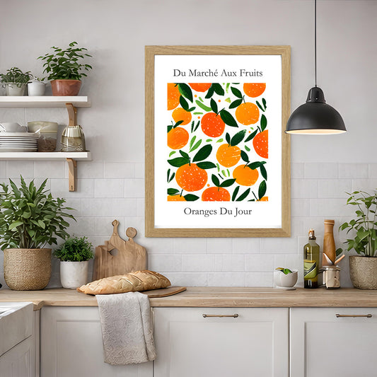 No.220 Oranges Art Print – French Fruit Kitchen Wall Decor (Oranges du Jour)