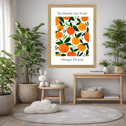No.220 Oranges Art Print – French Fruit Kitchen Wall Decor (Oranges du Jour)
