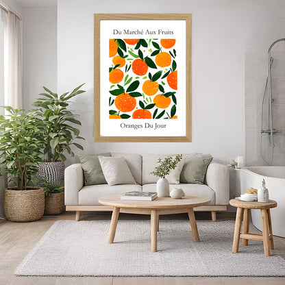 No.220 Oranges Art Print – French Fruit Kitchen Wall Decor (Oranges du Jour)