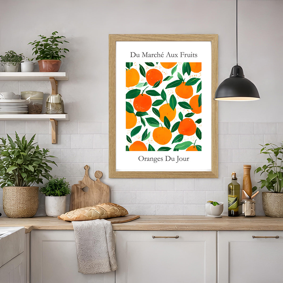 No.221 Oranges Art Print – French Fruit Kitchen Wall Decor (Oranges du Jour)