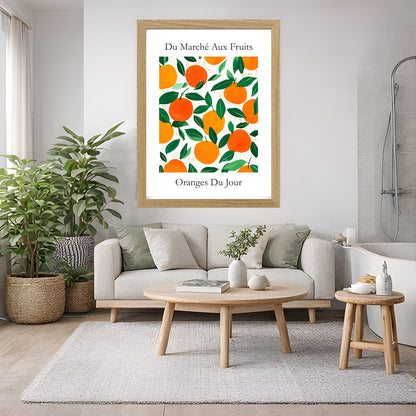 No.221 Oranges Art Print – French Fruit Kitchen Wall Decor (Oranges du Jour)