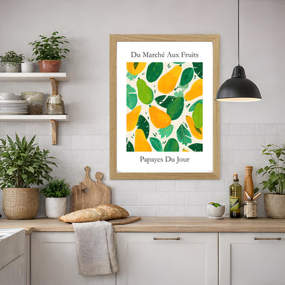 No.222 Papayas Market Art Print – French Fruit Kitchen Wall Decor (Papayes du Jour)