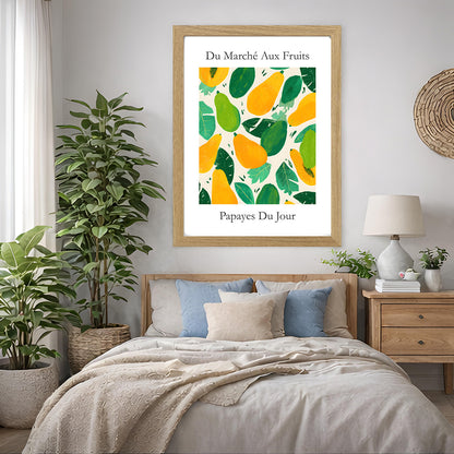 No.222 Papayas Market Art Print – French Fruit Kitchen Wall Decor (Papayes du Jour)