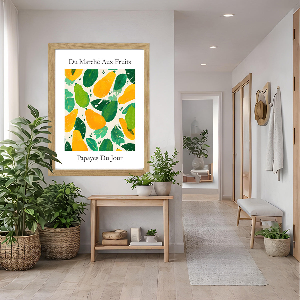 No.222 Papayas Market Art Print – French Fruit Kitchen Wall Decor (Papayes du Jour)
