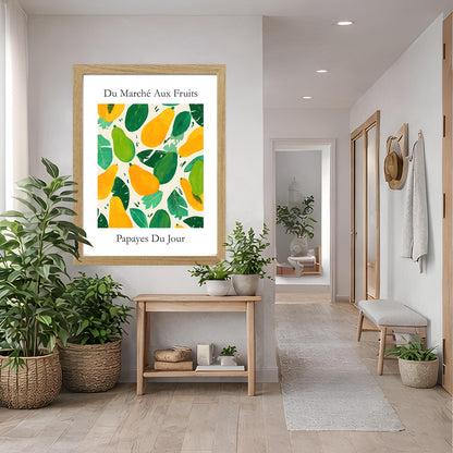 No.222 Papayas Market Art Print – French Fruit Kitchen Wall Decor (Papayes du Jour)