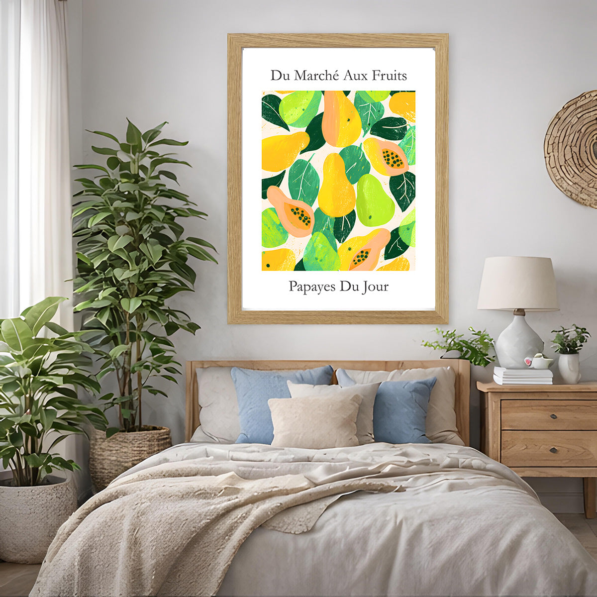 No.223 Papayas Market Art Print – French Fruit Kitchen Wall Decor (Papayes du Jour)