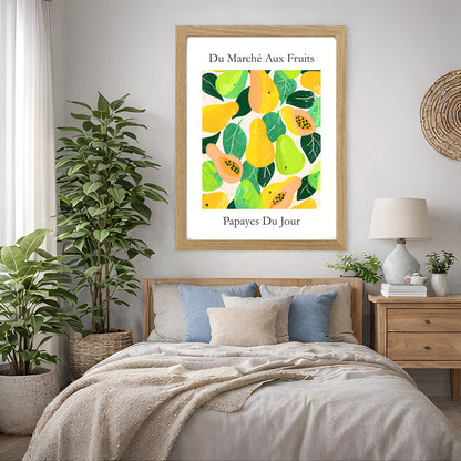 No.223 Papayas Market Art Print – French Fruit Kitchen Wall Decor (Papayes du Jour)
