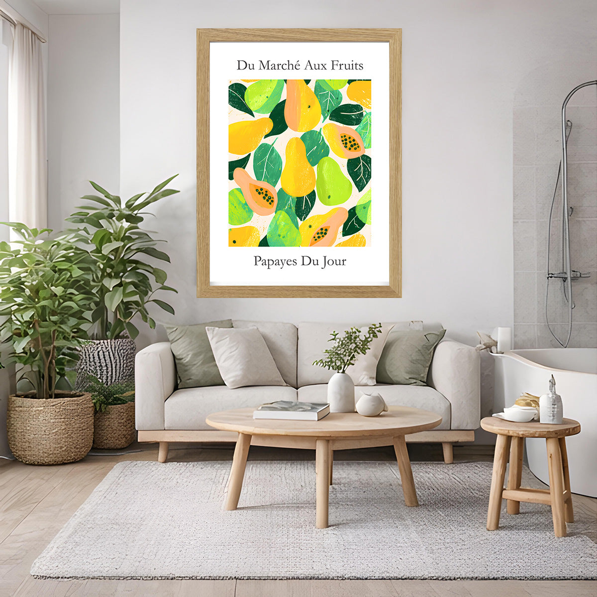No.223 Papayas Market Art Print – French Fruit Kitchen Wall Decor (Papayes du Jour)