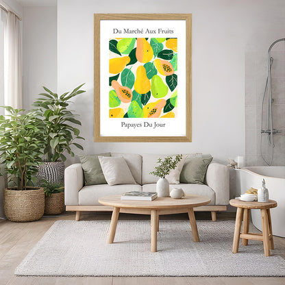No.223 Papayas Market Art Print – French Fruit Kitchen Wall Decor (Papayes du Jour)