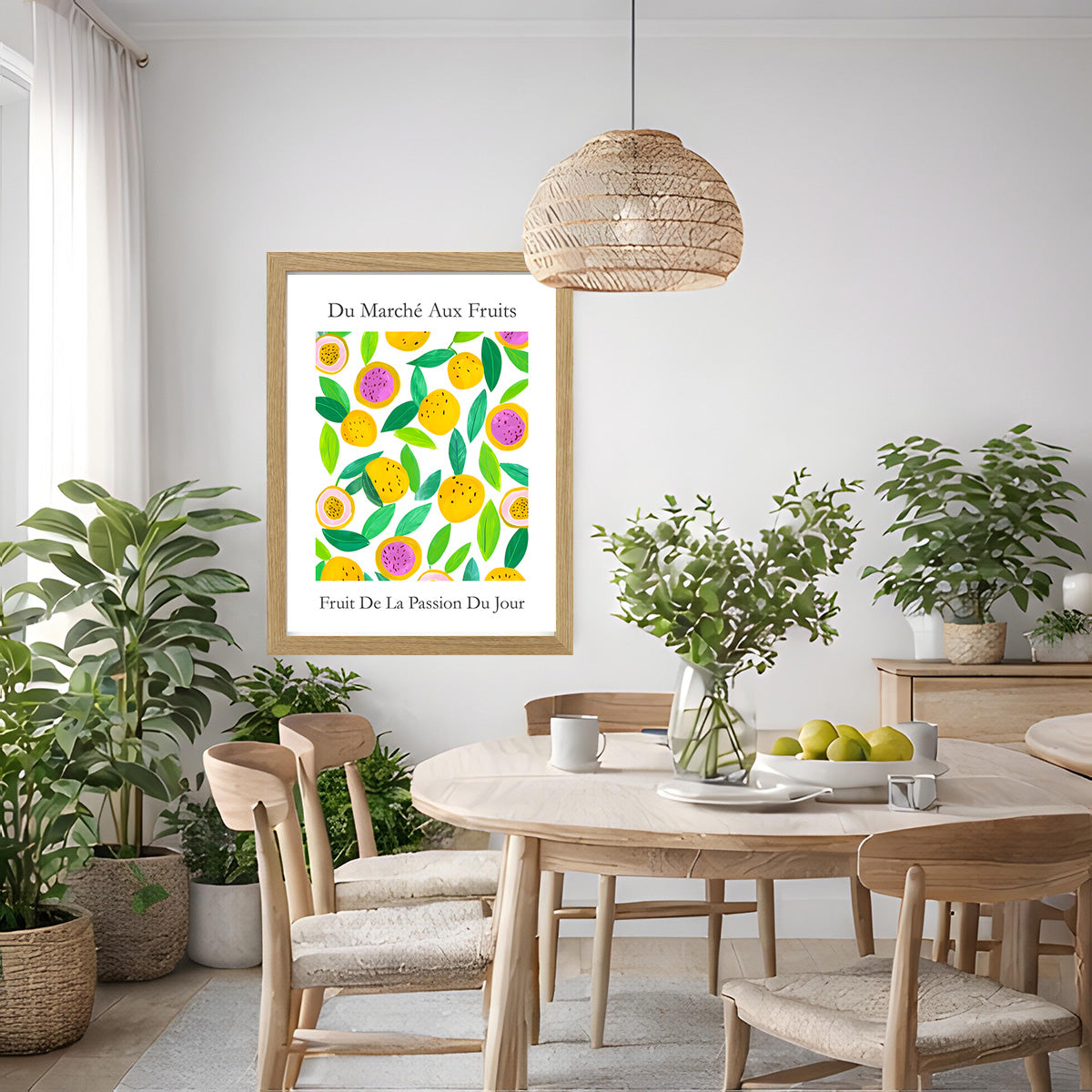 No.224 Passionfruit Market Art Print – French Fruit Kitchen Wall Decor (Fruit de la Passion)