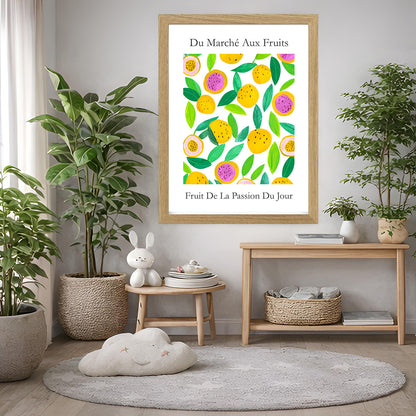 No.224 Passionfruit Market Art Print – French Fruit Kitchen Wall Decor (Fruit de la Passion)