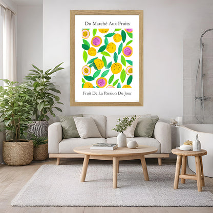 No.224 Passionfruit Market Art Print – French Fruit Kitchen Wall Decor (Fruit de la Passion)