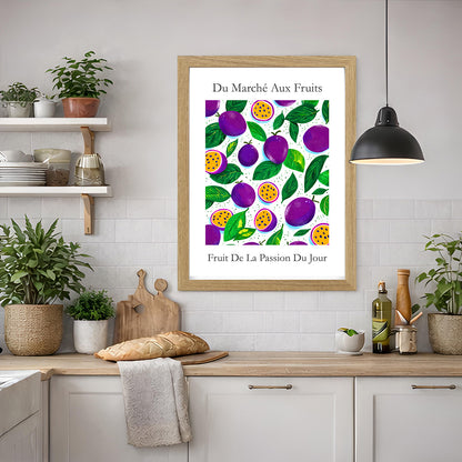 No.225 Passionfruit Market Art Print – French Fruit Kitchen Wall Decor (Fruit de la Passion)