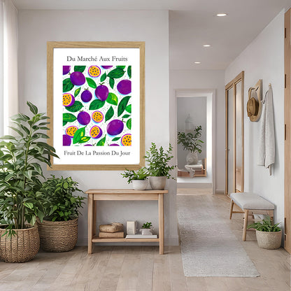 No.225 Passionfruit Market Art Print – French Fruit Kitchen Wall Decor (Fruit de la Passion)