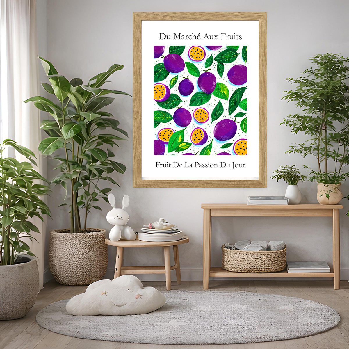 No.225 Passionfruit Market Art Print – French Fruit Kitchen Wall Decor (Fruit de la Passion)