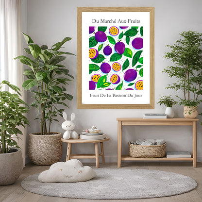 No.225 Passionfruit Market Art Print – French Fruit Kitchen Wall Decor (Fruit de la Passion)