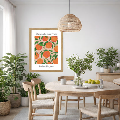 No.226 Peaches Art Print – French Fruit Kitchen Wall Decor (Peches du Jour)