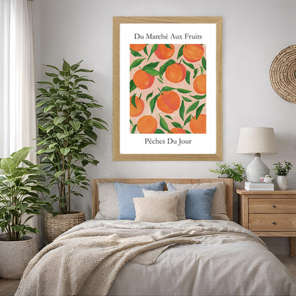 No.226 Peaches Art Print – French Fruit Kitchen Wall Decor (Peches du Jour)