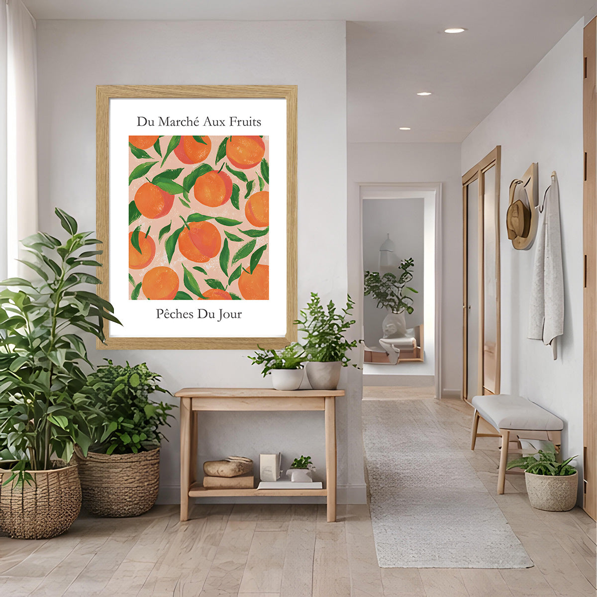 No.226 Peaches Art Print – French Fruit Kitchen Wall Decor (Peches du Jour)