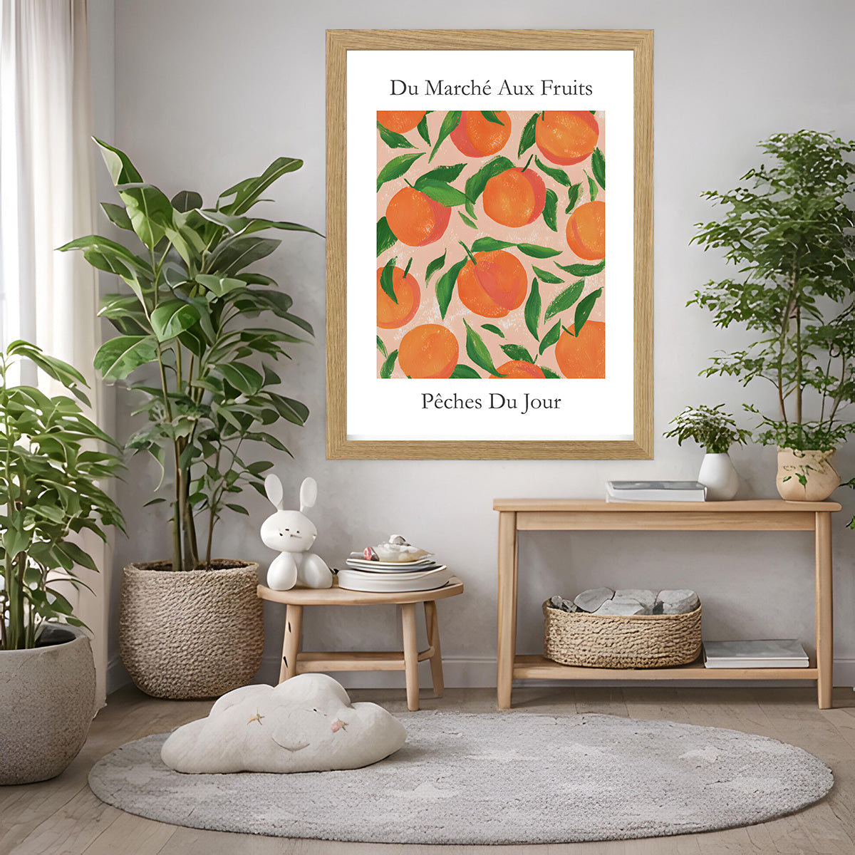 No.226 Peaches Art Print – French Fruit Kitchen Wall Decor (Peches du Jour)