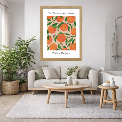 No.226 Peaches Art Print – French Fruit Kitchen Wall Decor (Peches du Jour)