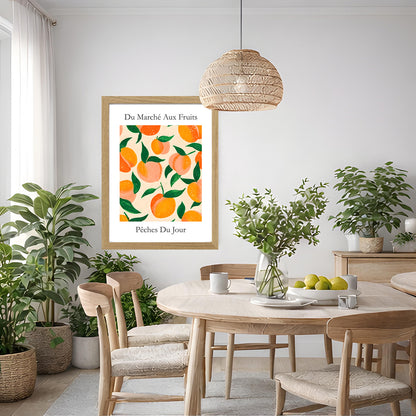 No.227 Peaches Art Print – French Fruit Kitchen Wall Decor (Peches du Jour)