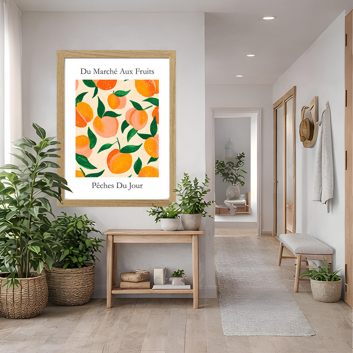 No.227 Peaches Art Print – French Fruit Kitchen Wall Decor (Peches du Jour)