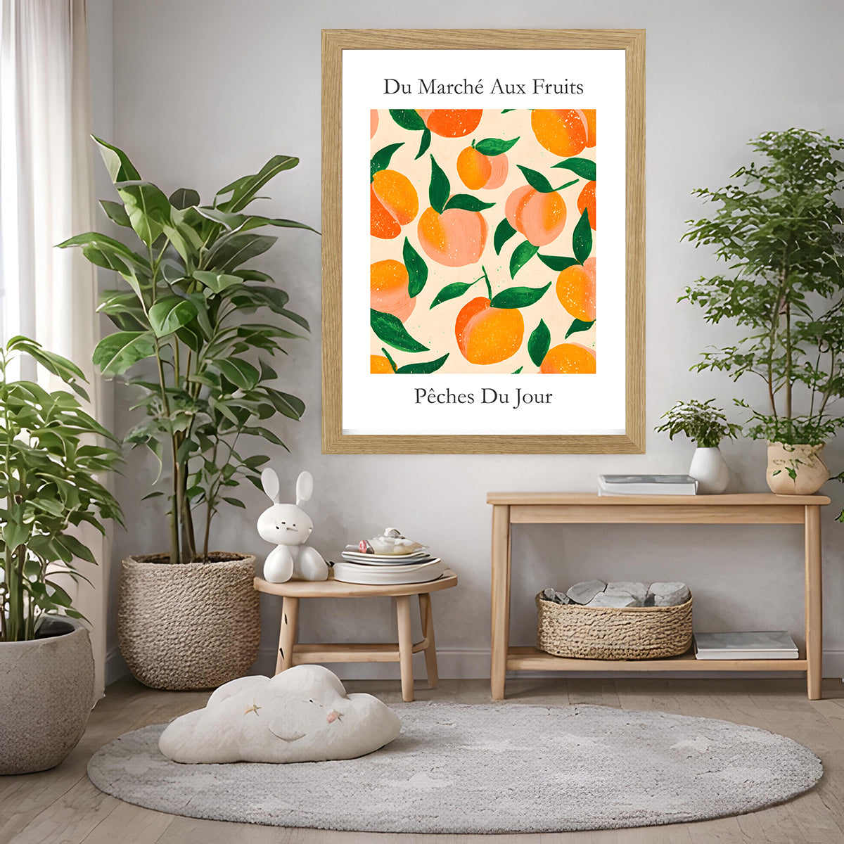 No.227 Peaches Art Print – French Fruit Kitchen Wall Decor (Peches du Jour)