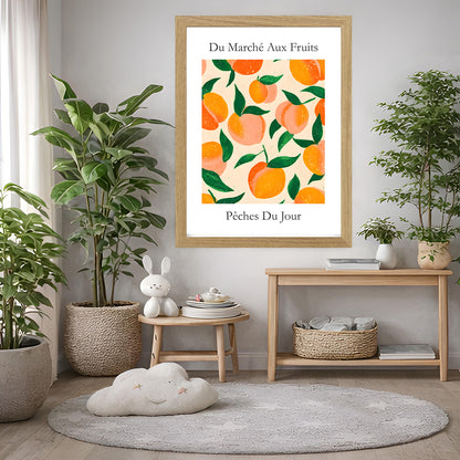 No.227 Peaches Art Print – French Fruit Kitchen Wall Decor (Peches du Jour)