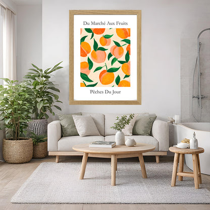 No.227 Peaches Art Print – French Fruit Kitchen Wall Decor (Peches du Jour)