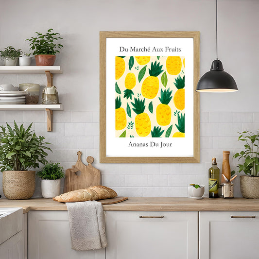 No.231 Pineapples Art Print – French Fruit Kitchen Wall Decor (Ananas du Jour)
