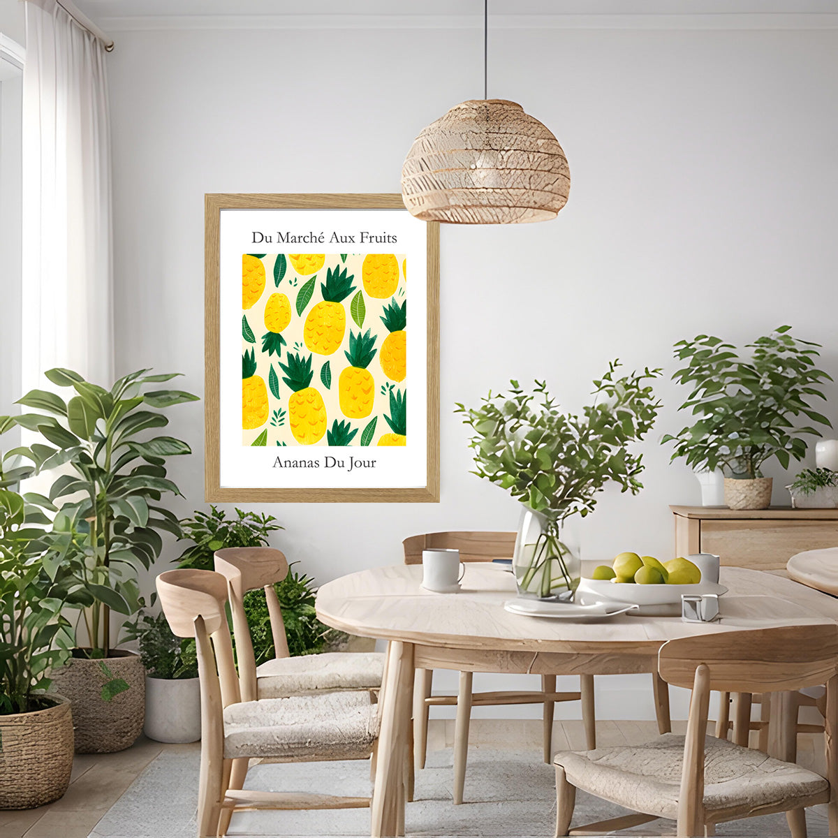 No.231 Pineapples Art Print – French Fruit Kitchen Wall Decor (Ananas du Jour)