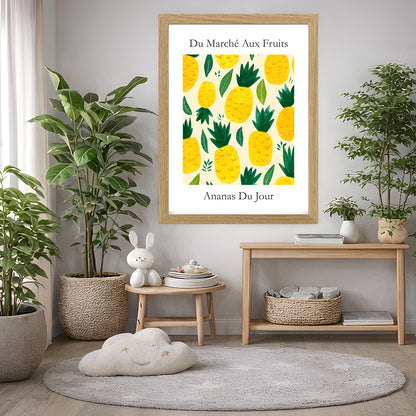 No.231 Pineapples Art Print – French Fruit Kitchen Wall Decor (Ananas du Jour)