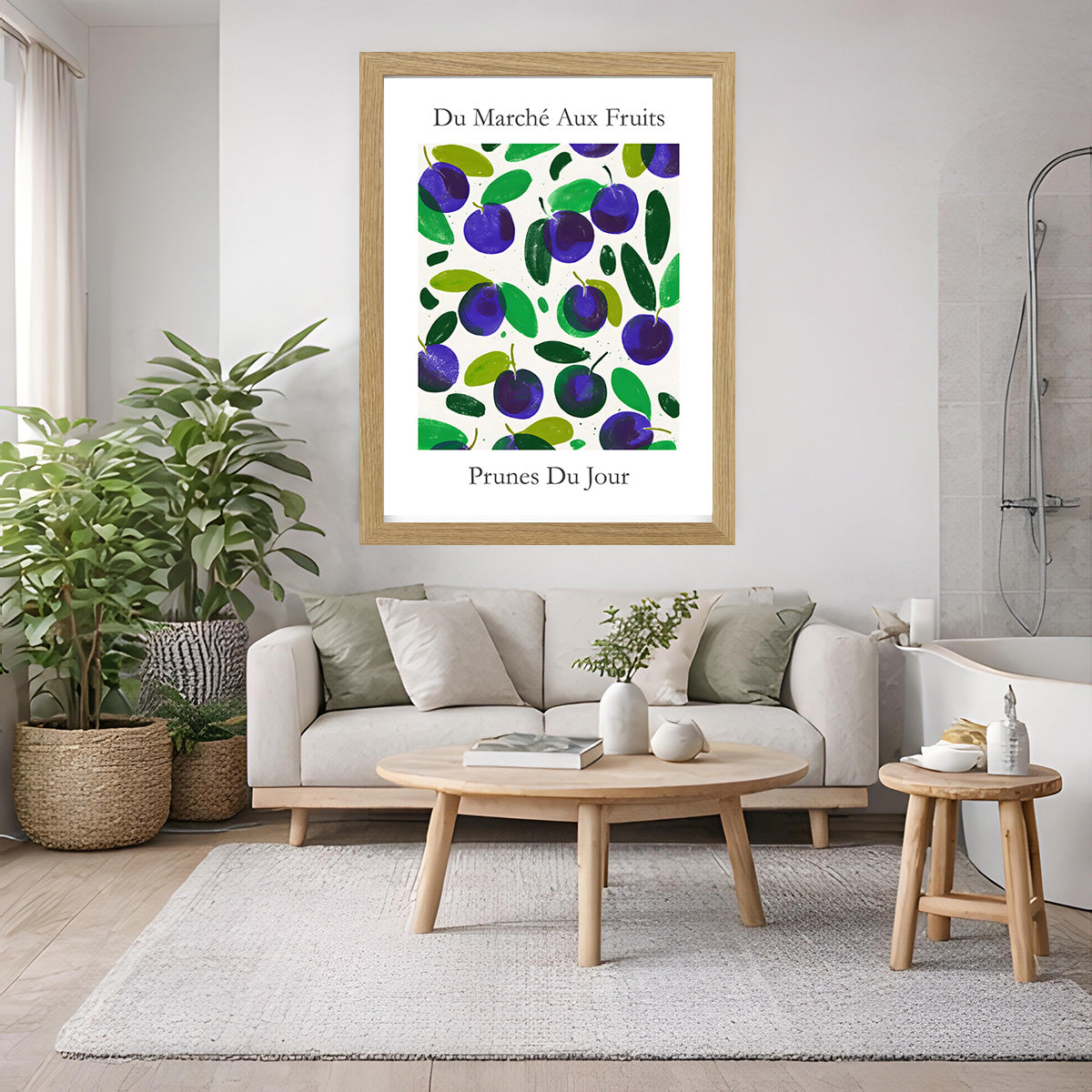 No.232 Plums Art Print – French Fruit Kitchen Wall Decor (Prunes du Jour)