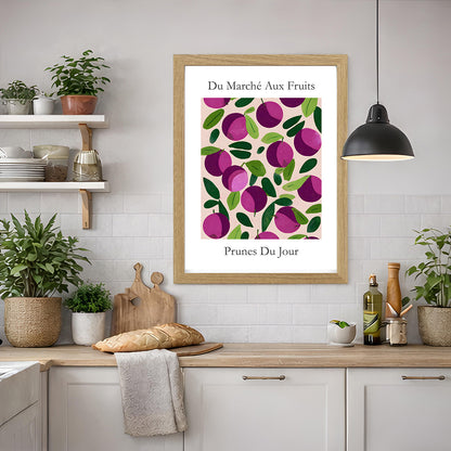 No.233 Plums Art Print – French Fruit Kitchen Wall Decor (Prunes du Jour)