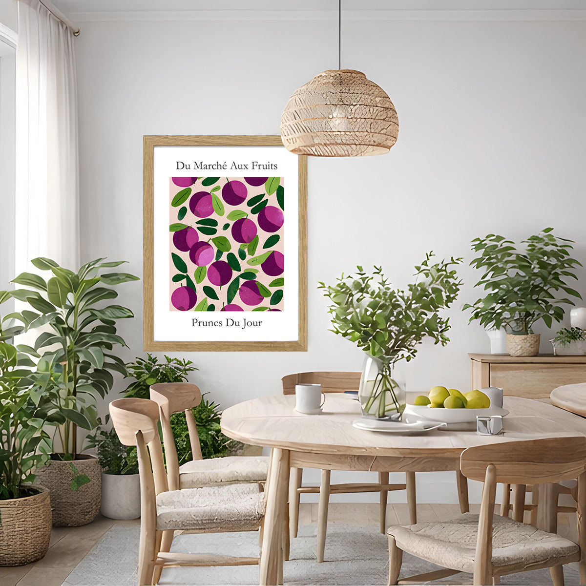No.233 Plums Art Print – French Fruit Kitchen Wall Decor (Prunes du Jour)