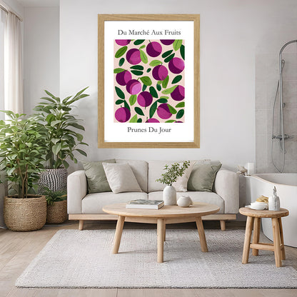 No.233 Plums Art Print – French Fruit Kitchen Wall Decor (Prunes du Jour)
