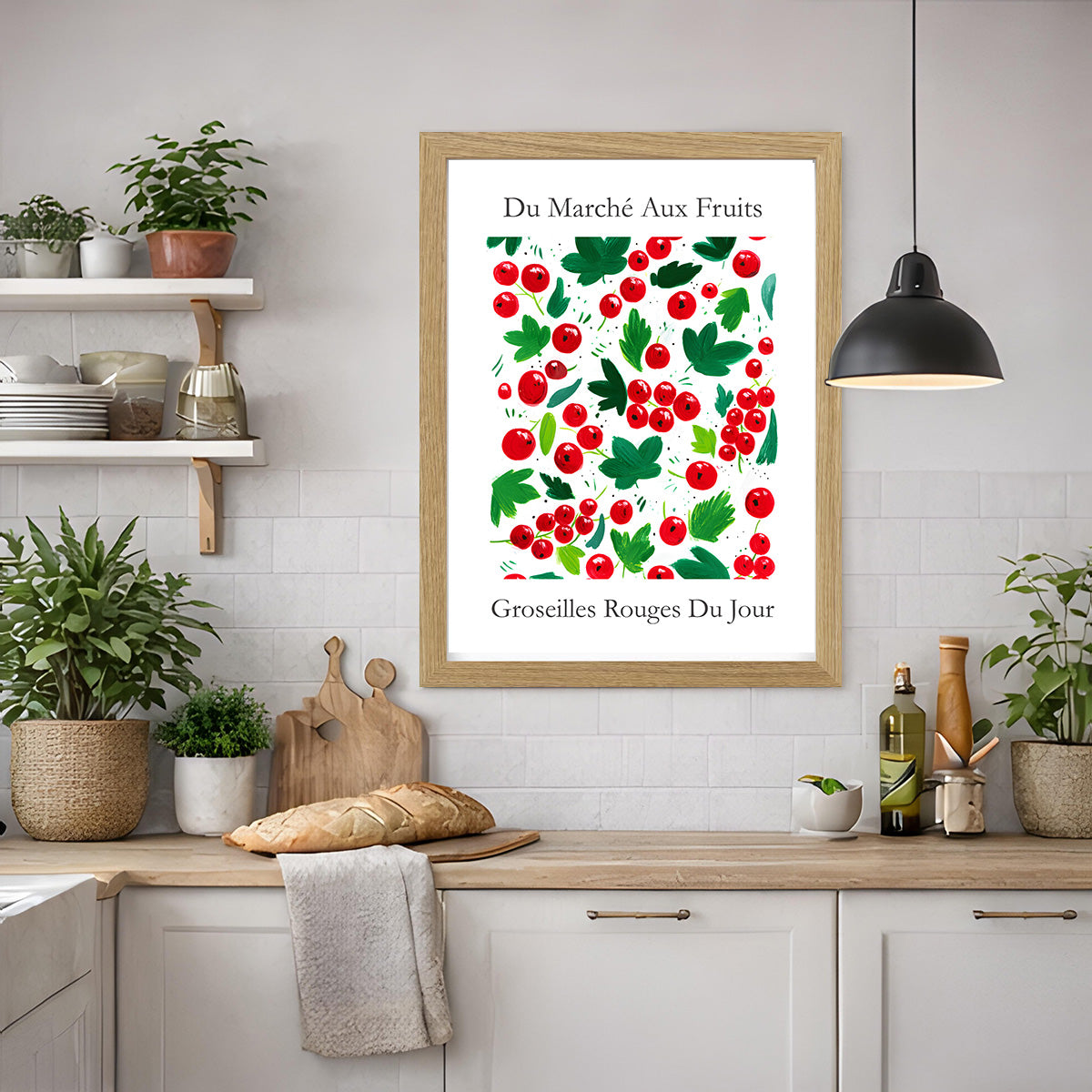 No.235 Redcurrants Art Print – French Fruit Kitchen Wall Decor (Groseilles Rouge)