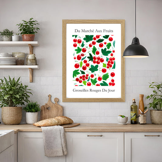 No.235 Redcurrants Art Print – French Fruit Kitchen Wall Decor (Groseilles Rouge)