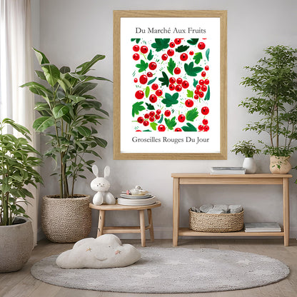 No.235 Redcurrants Art Print – French Fruit Kitchen Wall Decor (Groseilles Rouge)