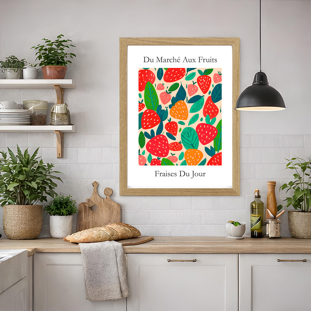 No.236 Strawberries Art Print – French Fruit Kitchen Wall Decor (Fraises du Jour)