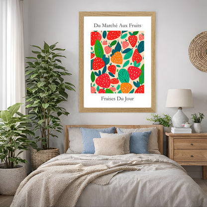 No.236 Strawberries Art Print – French Fruit Kitchen Wall Decor (Fraises du Jour)