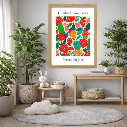 No.236 Strawberries Art Print – French Fruit Kitchen Wall Decor (Fraises du Jour)