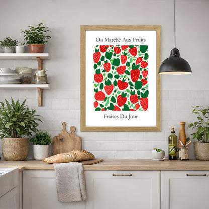 No.237 Strawberries Art Print – French Fruit Kitchen Wall Decor (Fraises du Jour)