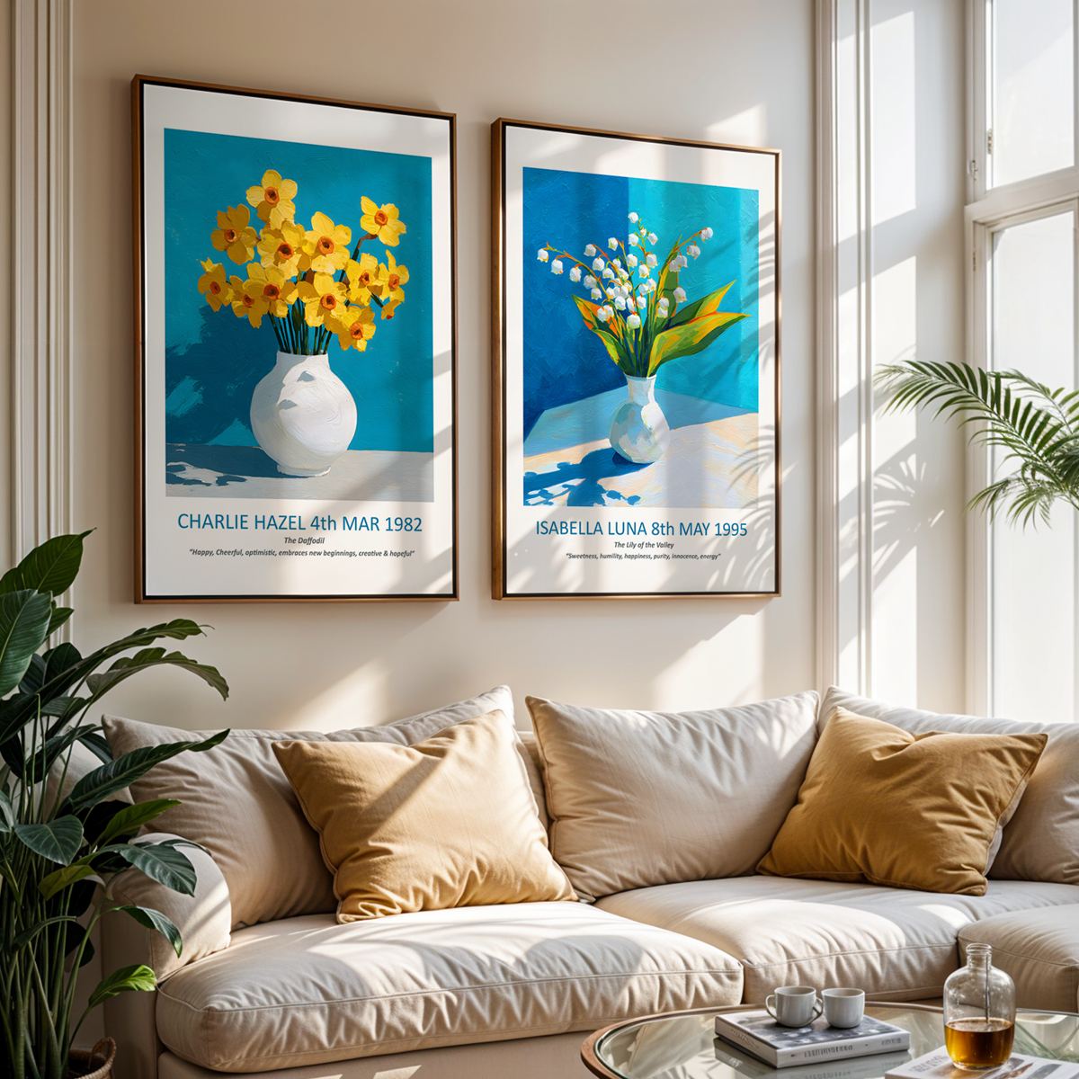 No.05 May Lily of the Valley – Personalised Birth Month Flower Fine Art Print on Museum-Quality Paper