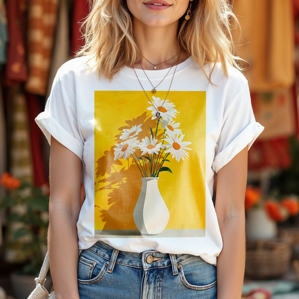 No.80 Floral Fine Art T-Shirt, Premium Quality Tee with YOUR Personalized Quote on Back